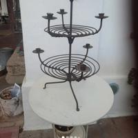 Portafrutta candeliere ferro battuto