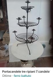Portafrutta candeliere ferro battuto