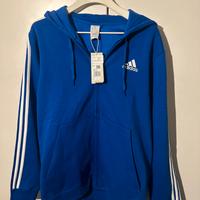 Felpa Adidas - blu con zip uomo - tg. L