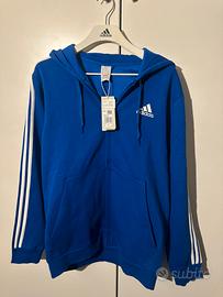 Felpa Adidas - blu con zip uomo - tg. L