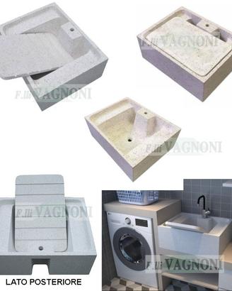 Lavandino lavapanni in graniglia terrazza bagno