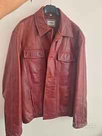 Giacca vintage in vera pelle Made in Italy bordeau