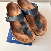 Infradito pelle blu Birkenstock