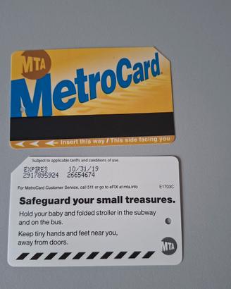 Metro card New York