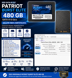 SSD SATA 2,5" Patriot Burst Elite 480 GB – 100%