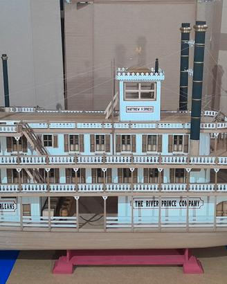 MODELLO NAVE IN LEGNO BATTELLO MISSISSIPPI 1870