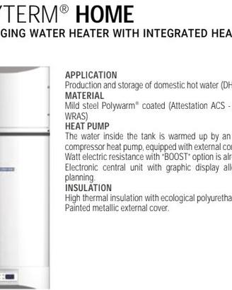 Scaldacqua pompa di calore lt 80