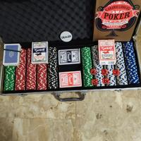 set da gioco poker 500 fiches valigetta alluminio