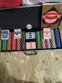 set da gioco poker 500 fiches valigetta alluminio