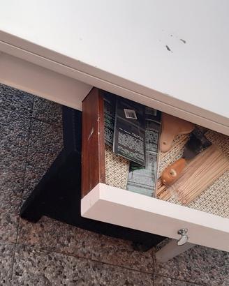 tavolo in noce verniciato bianco allungabile 