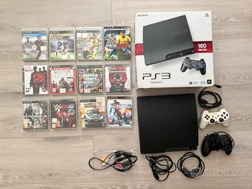 PS3 Slim 160GB + 2 controller + 12 giochi