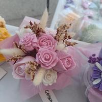 bouquet con fiori in cera di soia