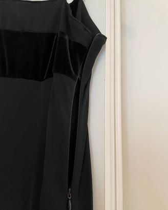 Abito da sera lungo donna-Nero-T.S-Spacco laterale