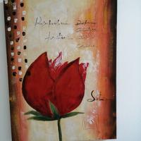 Quadro su tela soggetto fiore firmato "SETA" 