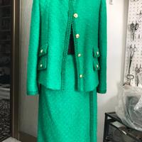 Tailleur donna in pura lana verde smeraldo. Tg 44