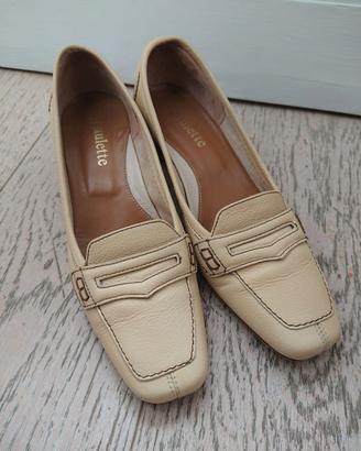 Mocassini beige donna