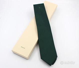 Rolex Cravatta Seta 100% Verde Gadget Originale