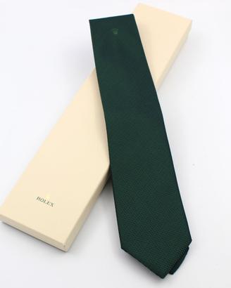 Rolex Cravatta Seta 100% Verde Gadget Originale