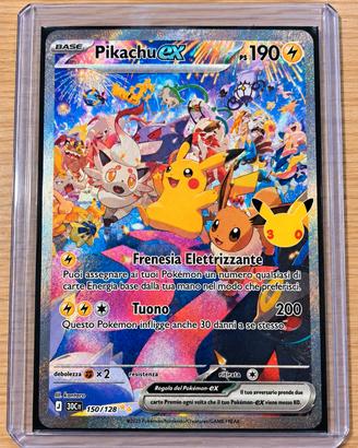 Pikachu ex 150/128 Pokémon 30th – Rara Holo ITA