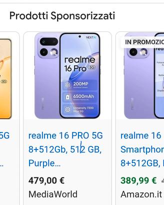 Realme 16 pro 512 Nuovo (fattura) purple