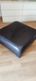 Pouf in pelle marrone scuro