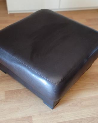 Pouf in pelle marrone scuro