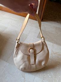 Borsa Furla Hobo Mezzaluna Beige Pelle Vintage