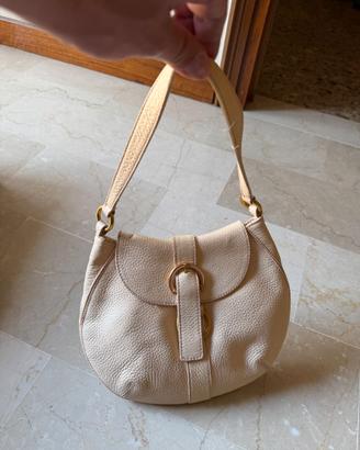 Borsa Furla Hobo Mezzaluna Beige Pelle Vintage