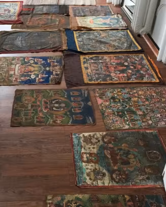 Antichi thangka tangka tanga tibetani e nepalesi