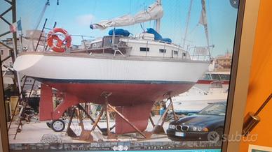Barca a vela in legno costruzione 1970