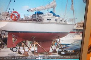 Barca a vela in legno costruzione 1970