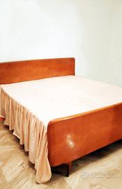 Letto matrimoniale vintage anni 50 in legno curvat