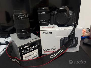 Macchina Canon EOS 700D, EF-S 18-55, EF-S 55-250,