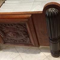 Letto matrimoniale in legno decorato primi '900