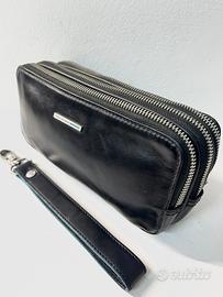 Pochette piquadro pelle blu