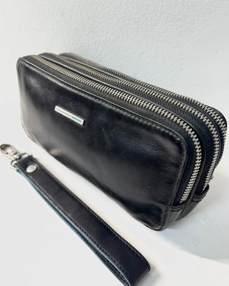 Pochette piquadro pelle blu