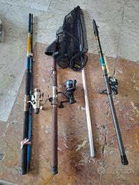 Set Pesca Completo: 3 Canne con Mulinello + Guadin