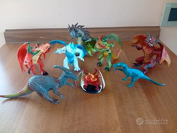 Draghi personaggi in plastica 8 PZ.