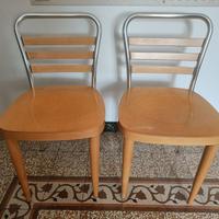 2 sedie in legno e metallo per cucina