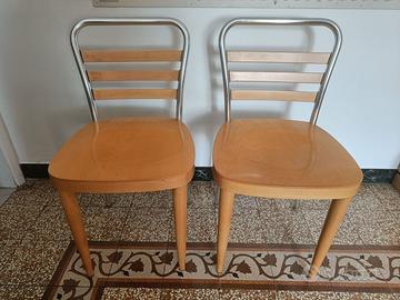 2 sedie in legno e metallo per cucina