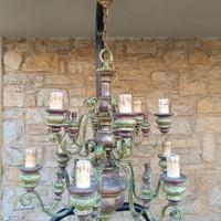 Lampadario con portalampade a candela