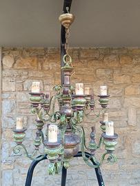 Lampadario con portalampade a candela