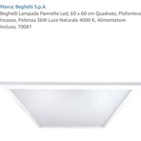 6 pannelli beghelli Led 60x60