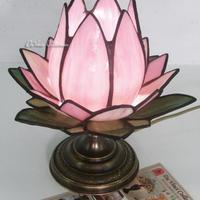 Lampada Tiffany Fiore di Loto Rosa