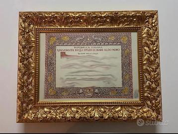 Cornice dorata per laurea - artigianale - 45 x 32