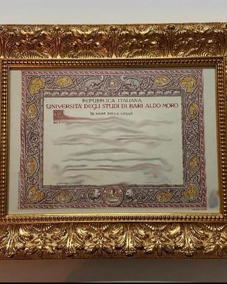Cornice dorata per laurea - artigianale - 45 x 32