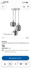 Lampadario a sospensione ikea Hogvind in vetro
