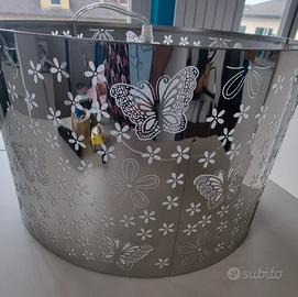 Lampadario metallo grigio argento