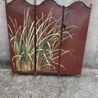 Para scintille paracamino antico in ferro dipinto