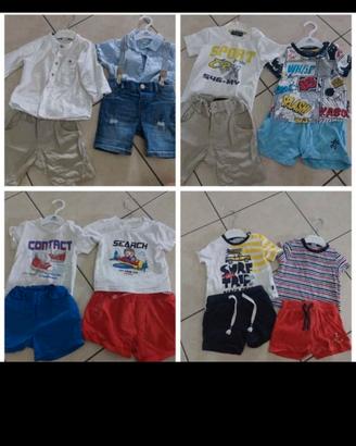 Vestiti bimbo estivo 3/6+6/9+scarpi e tutine regal